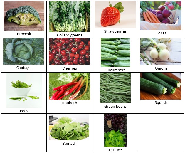 In-season produce scavenger hunt